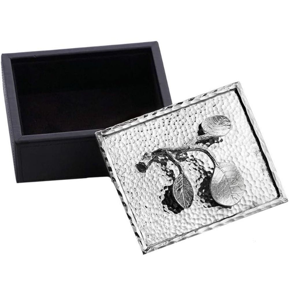 MICHAEL ARAM Botanical Leaf Jewelry Box Silver & Black